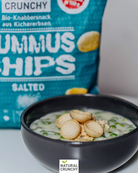 Erbseneintopf mit HUMMUS CHIPS Croutons